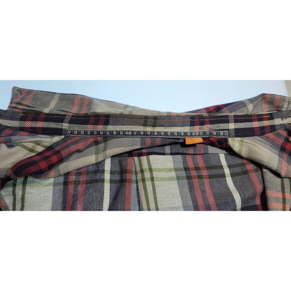 HUGO BOSS ORANGE Mens Plaid Long Sleeve Button Front Shirt Size Large Flannel - Picture 9 of 14